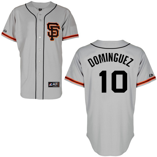 Chris Dominguez #10 mlb Jersey-San Francisco Giants Women's Authentic Road 2 Gray Cool Base Baseball Jersey